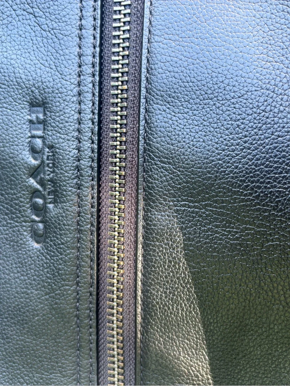 COACH Black Pebbled Leather Messenger Crossbody